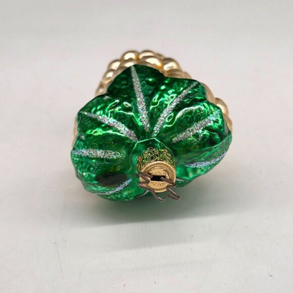 Inge Glas Grapes German Glass Christmas Ornament Gold 3" - Picture 4 of 4